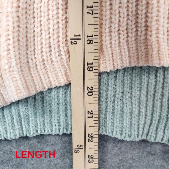 Pol Cropped Sweater Womens Small Colorblock Oversized Boho Modern Comfort - Picture 4 of 8